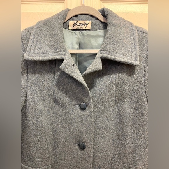 Bromley 100% Wool Button Down Trench Coat Long Sleeves Women’s Size Medium/Large - Picture 11 of 16